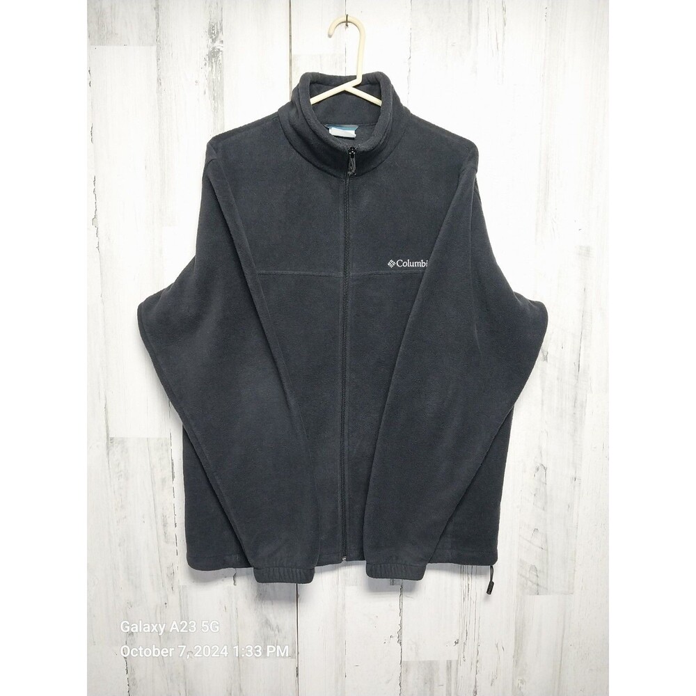 COLUMBIA SPORTSWEAR Mens Fleece Jacket LARGE GREY Full Zip Classic